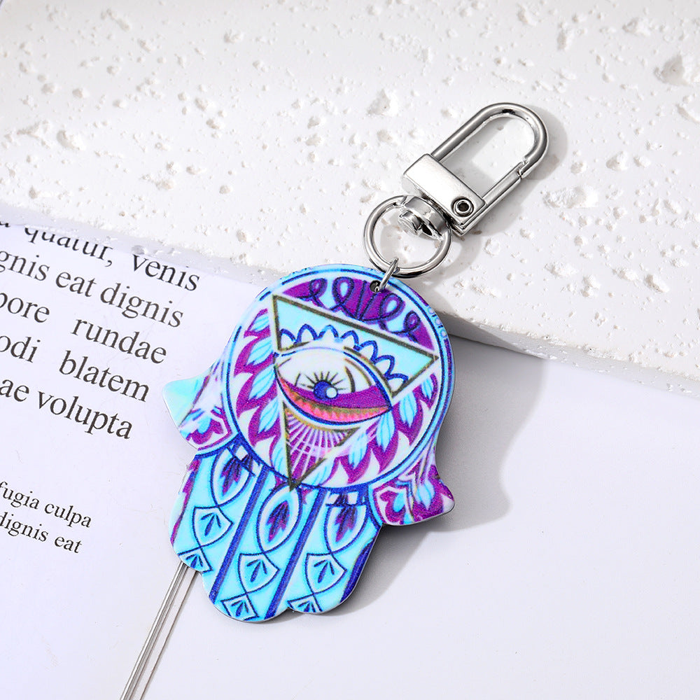 Wholesale 5pcs/pack Tribal Style Devil's Eye Plate Keychain